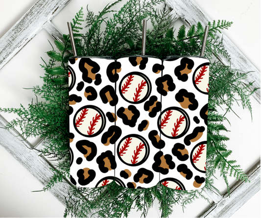 leopard baseball tumbler