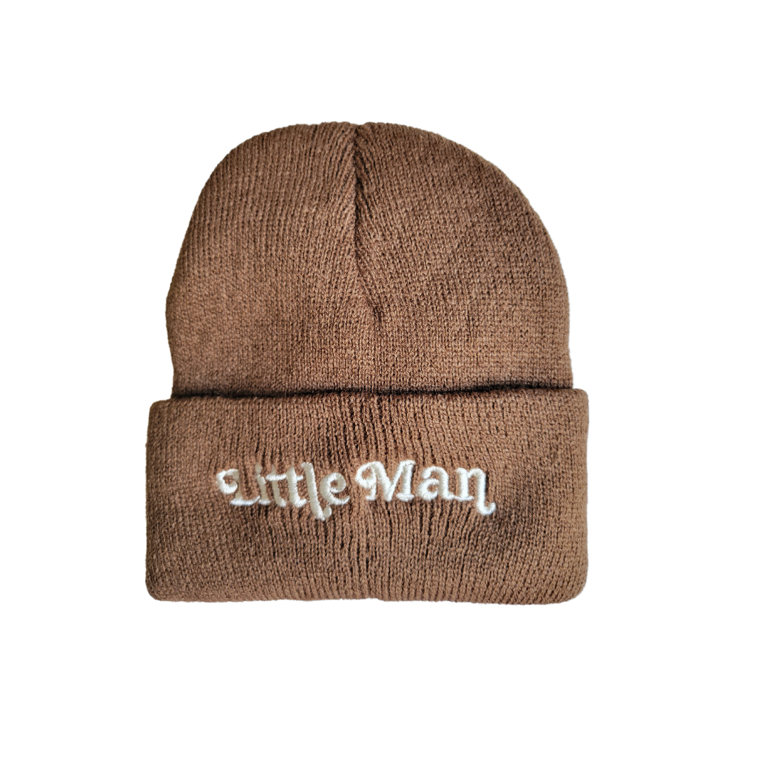 Matching Knit Hats- Little Man- Dark Brown