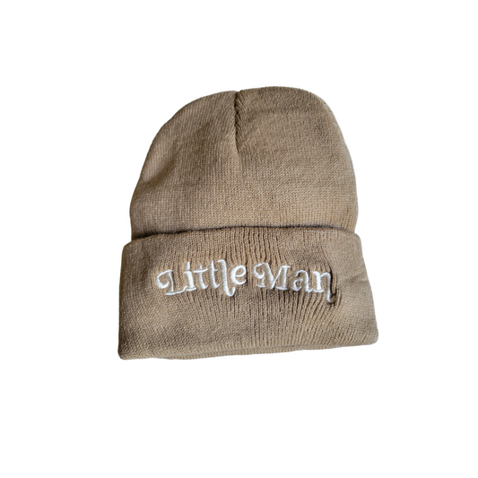 Matching Knit Hats- Little Man- Tan