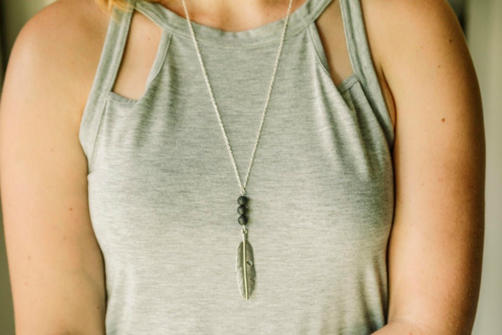 Long Lava Stone Diffuser Necklace - Oily BlendsLong Lava Stone Diffuser Necklace