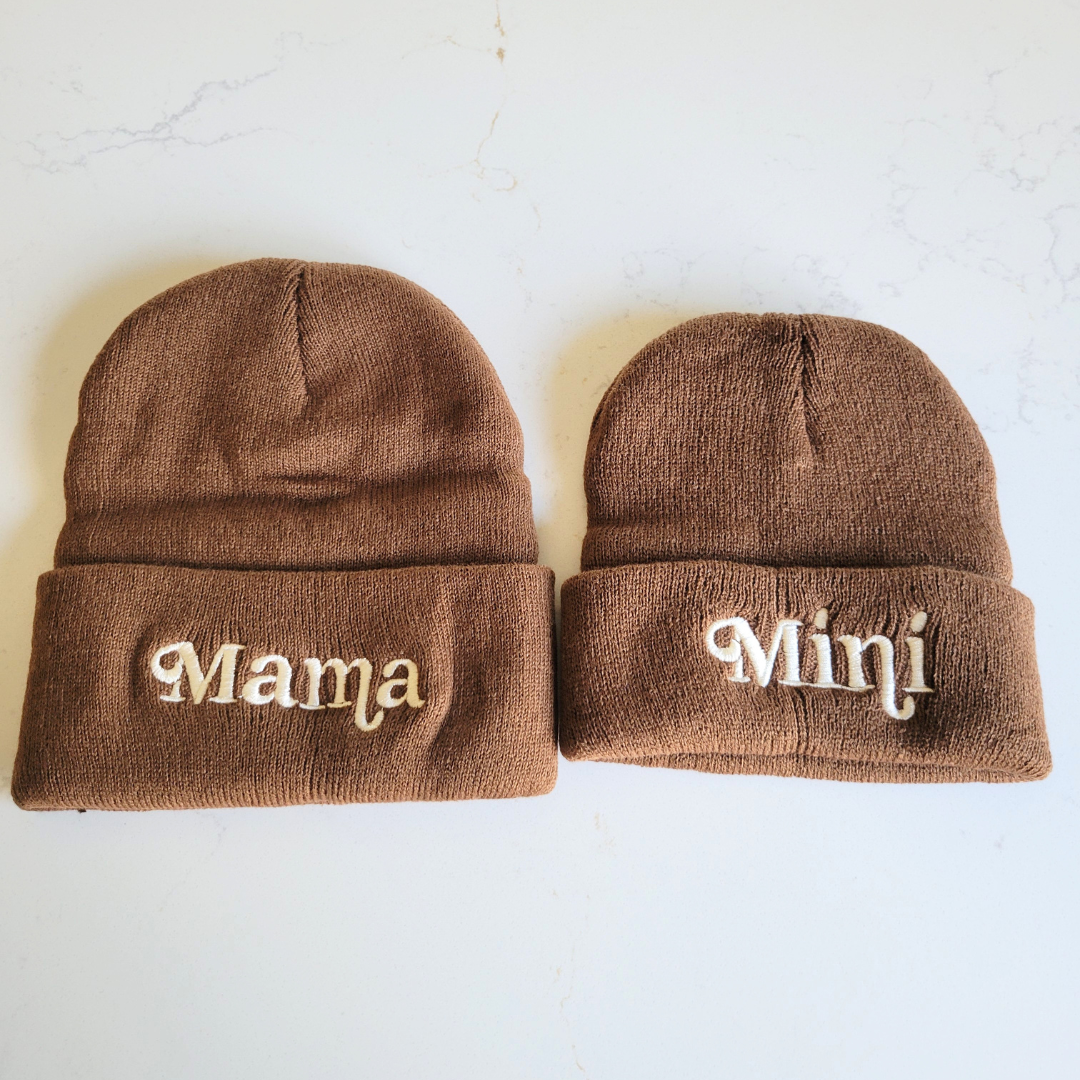 Matching Knit Hats- Mini- Dark Brown