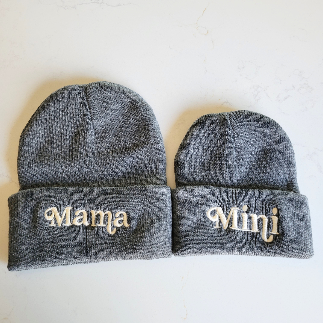 Matching Knit Hats- Mini- Dark Gray