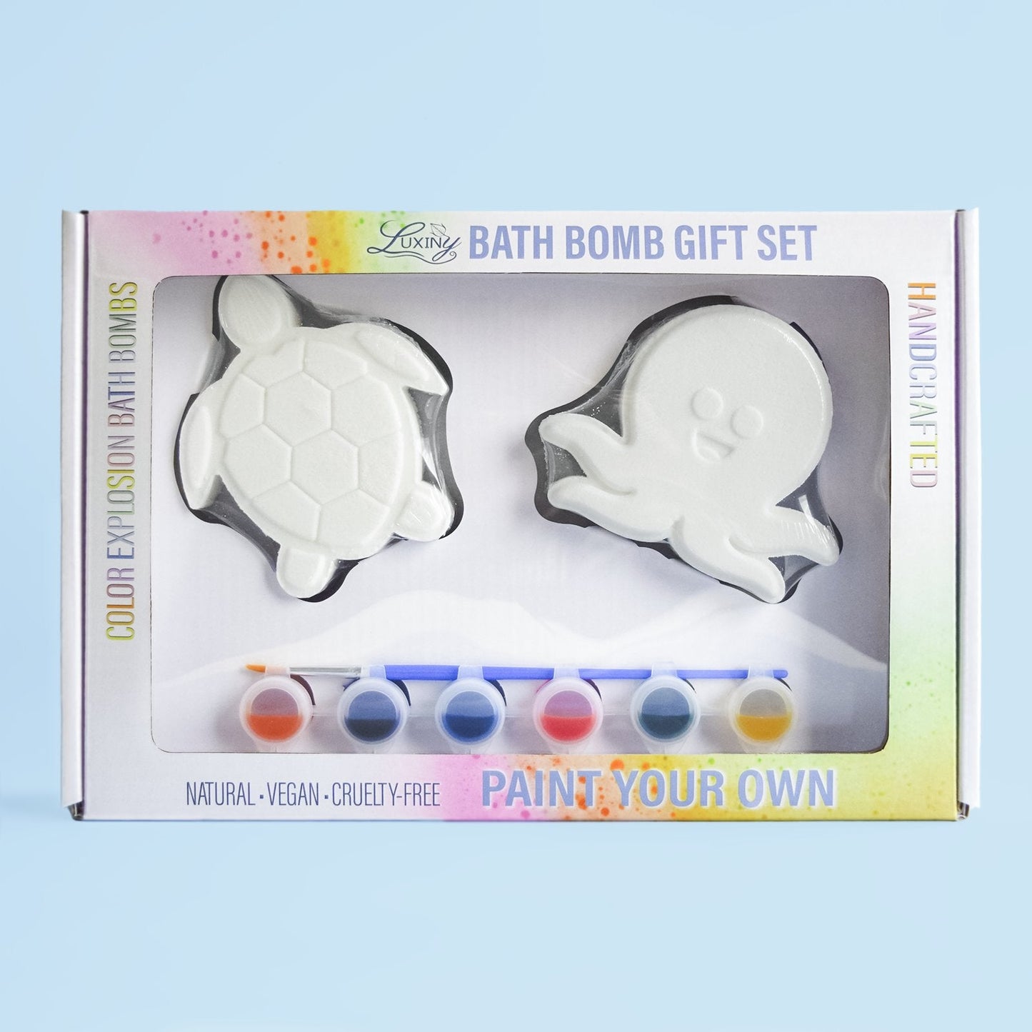 Bath Bomb | Rainbow Burst Bath Bomb | Sea Turtle and Octopus