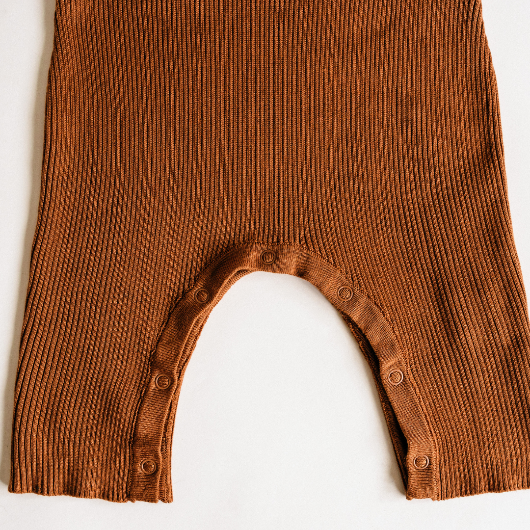 Camel Knit Long Sleeve Bodysuit - Infant