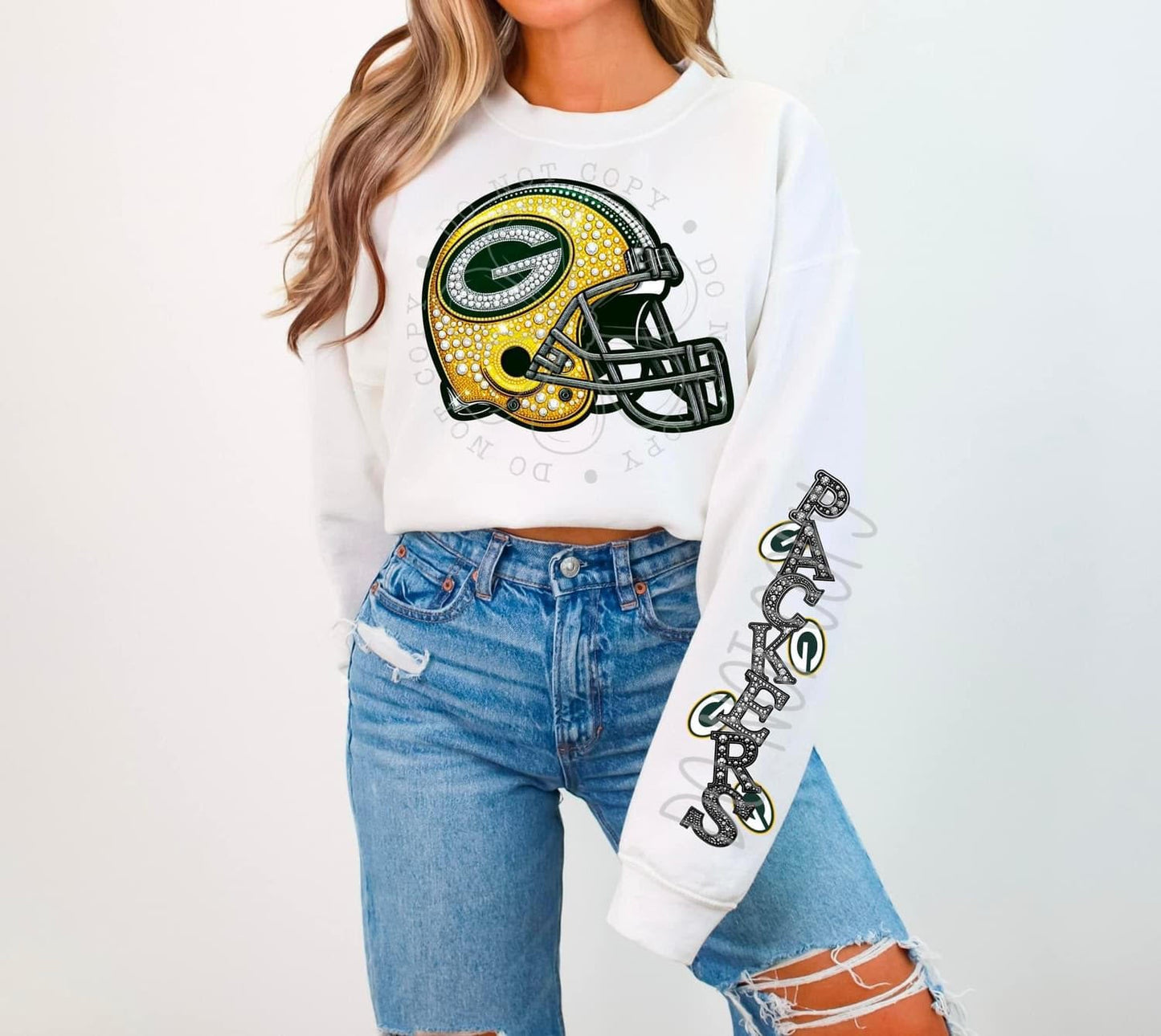 Packers Rhinestone Helmet | Sweatshirt OR Hoodie