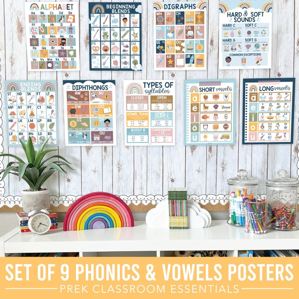 Phonics Foundations Kit: Boho 9 Poster Pack