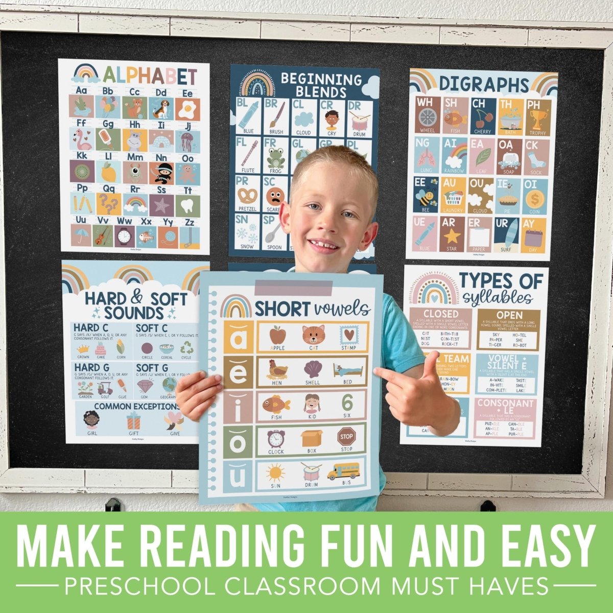 Phonics Foundations Kit: Boho 9 Poster Pack