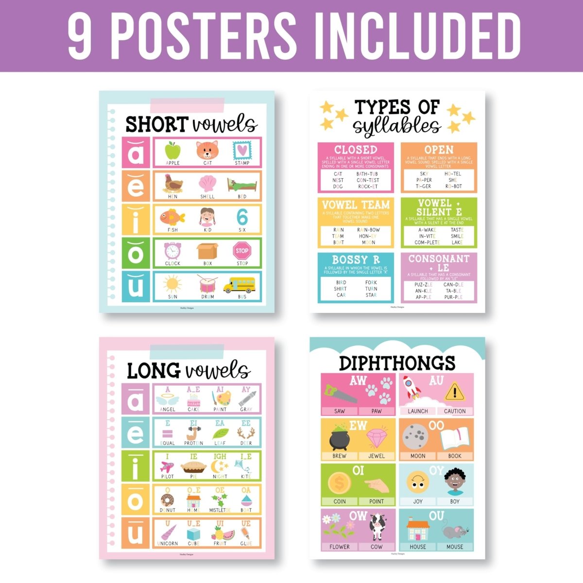 Phonics Foundations Kit: Colorful 9 Poster Pack