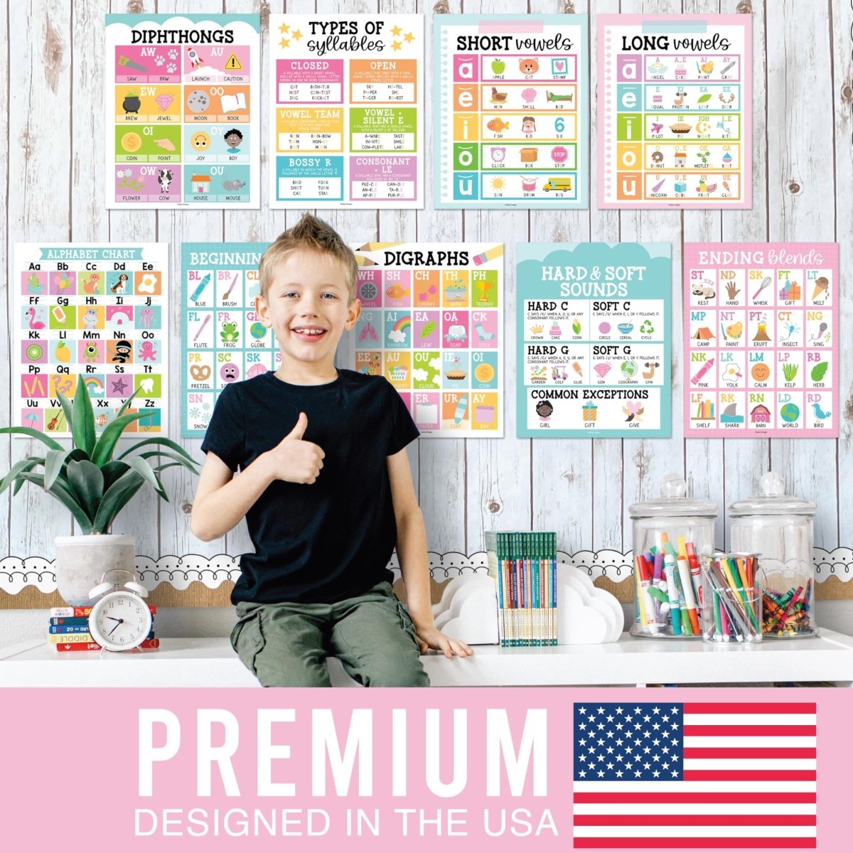 Phonics Foundations Kit: Colorful 9 Poster Pack