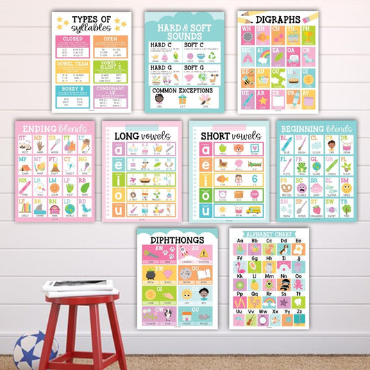 Phonics Foundations Kit: Colorful 9 Poster Pack