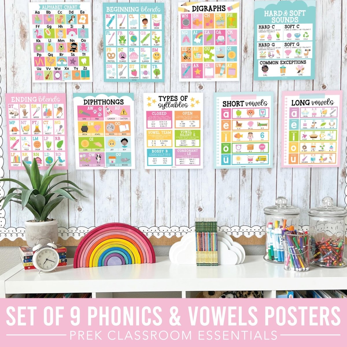 Phonics Foundations Kit: Colorful 9 Poster Pack