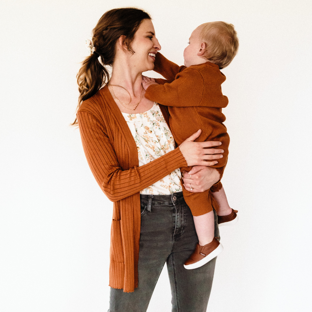 Camel Knit Long Sleeve Bodysuit - Infant