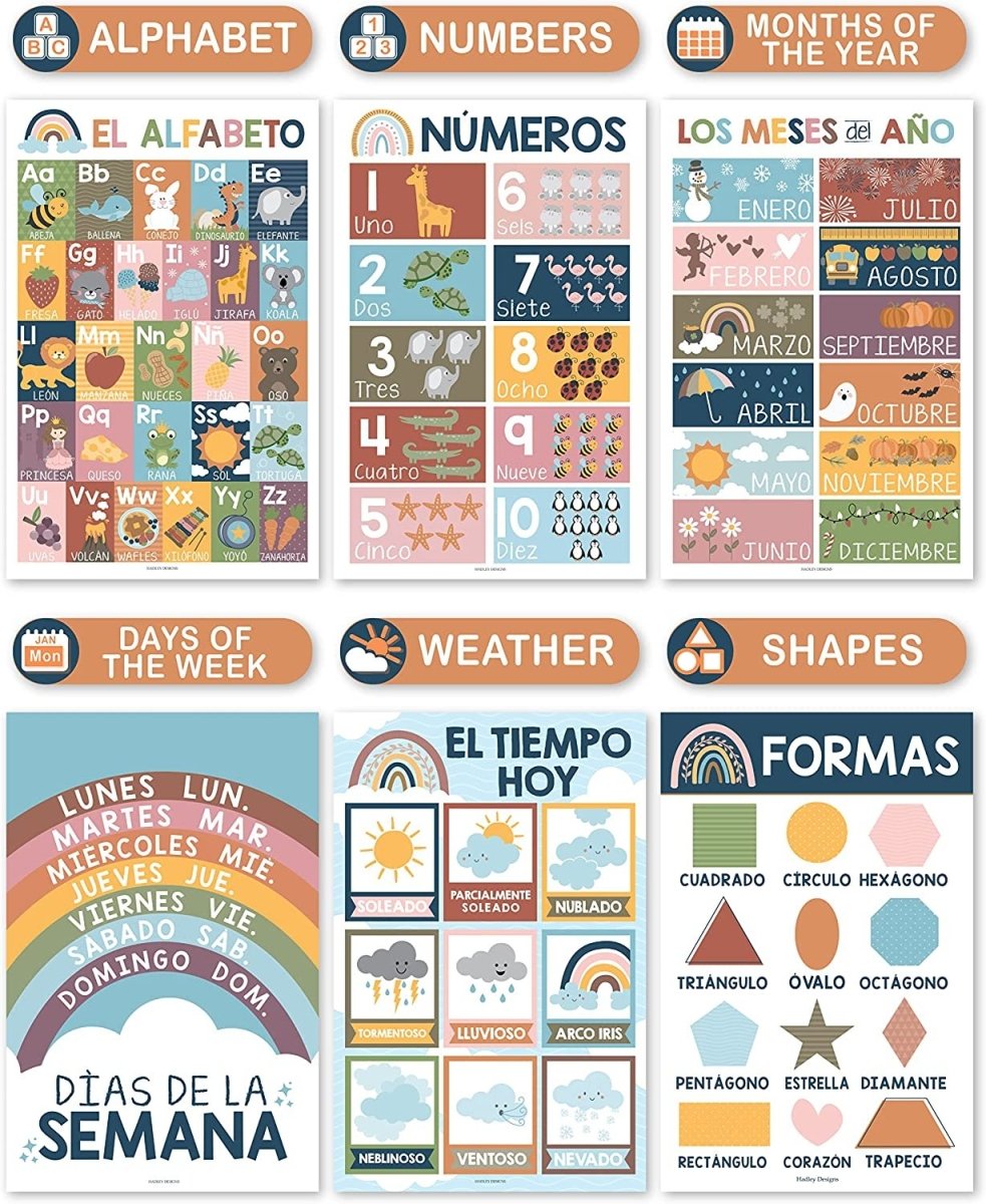 Spanish Head Start Kit: Boho 12 Poster Pack