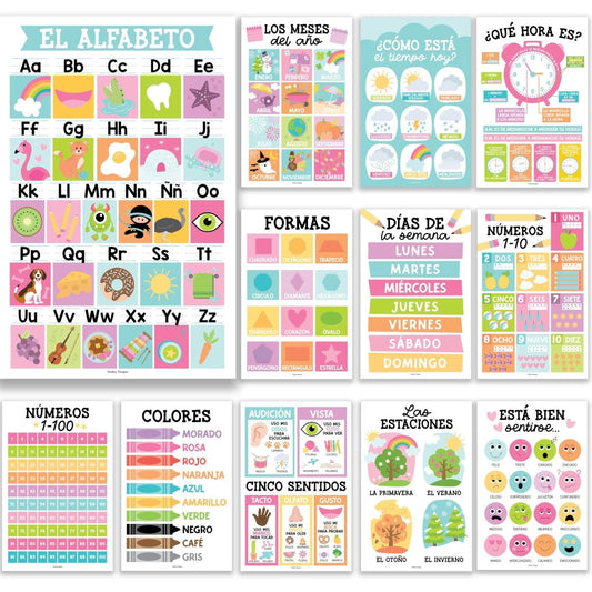 Spanish Head Start Kit: Colorful 12 Poster Pack