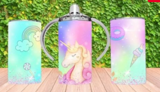 Unicorn Pastel Donuts Kid's Tumbler/Sippy Cup